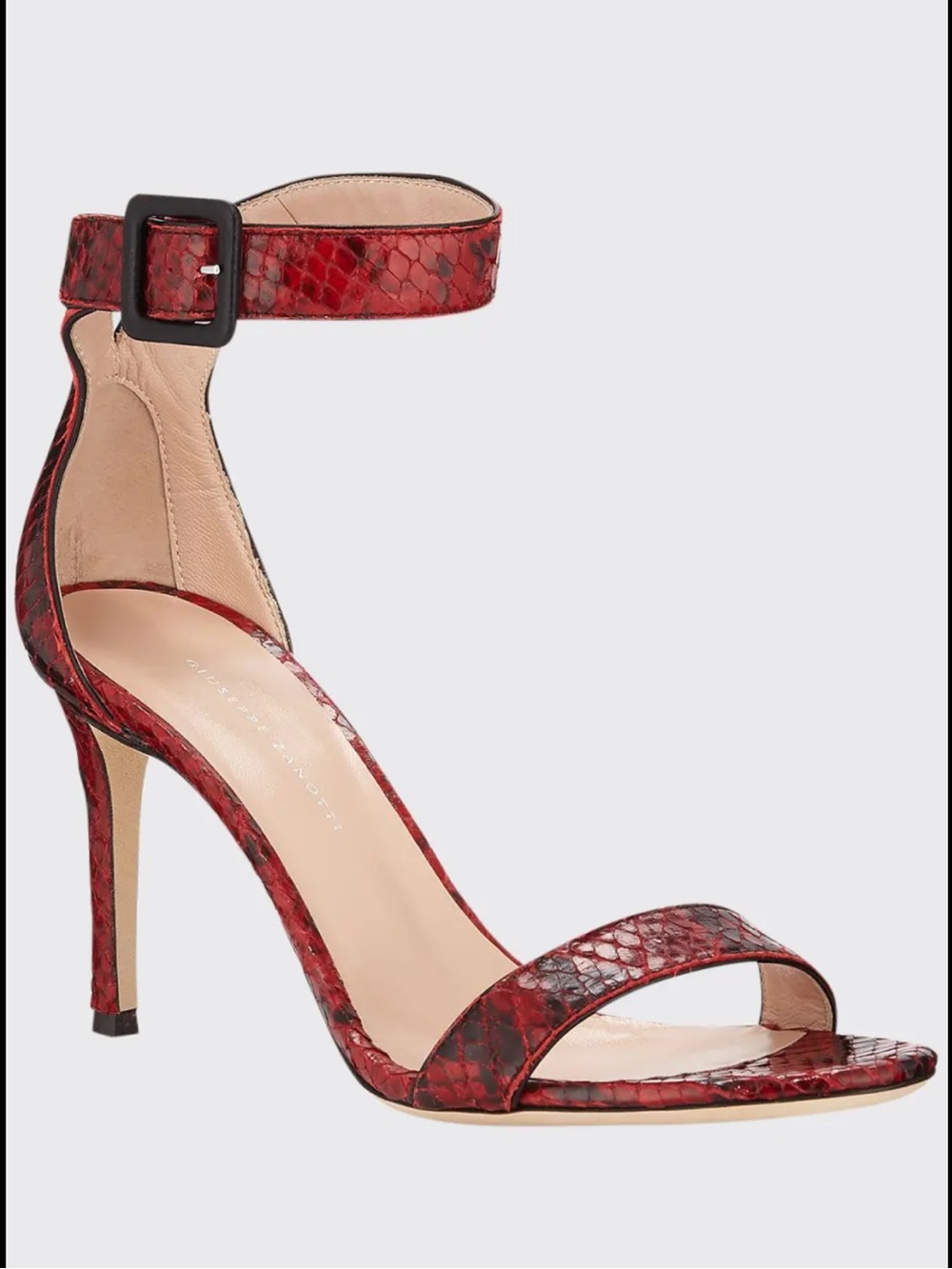Giuseppe Zanotti Red Snake Strappy Heel Sandal